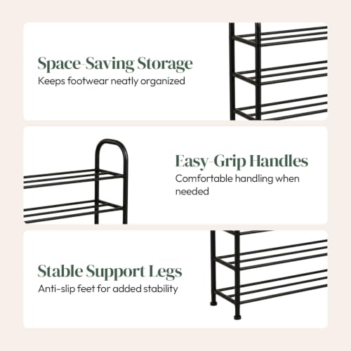 Image of WonderStand SOLEMATE 3-Tier Metal Shoe Rack | For Home /Closet /Entryway & Bedroom | Strong & Durable steel Shoe Organizer | Easy Assembly