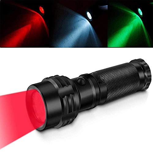 Multicolor Red Green White Light LED Flashlight Outdoor Handheld Tactical Torch Professional IPX7