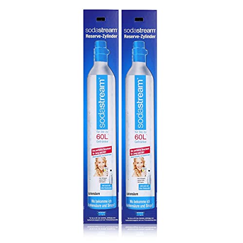 Sodastream – Lot de 2 cylindres de Recharge de gaz, Jusqu’à 80 litres, en Aluminium