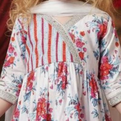 Image of A.T.U.N. (ALL THINGS UBER NICE) Girls 100% Cotton Printed Kurti, Sharara & Dupatta Set | Traditional Indian Clothing for Kids | Soft Breathable Fabric Comfortable Outfit Set
