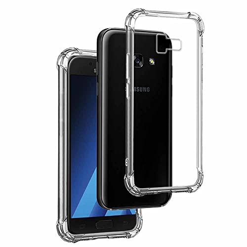 REY Funda Anti-Shock Gel Transparente para Samsung Galaxy A3 2017, Ultra Fina 0,33mm, Esquinas Reforzadas, Silicona TPU de Alta Resistencia y Flexibilidad