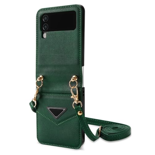 Étui en cuir Galaxy Z Flip 3 4 5 ENILSA housse de protection premium antichoc verte