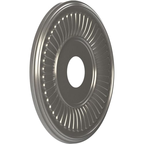 Image of Ekena Millwork 16 inchOD x 3 1 /2 inchID x 1 inchP Berkshire Thermoformed PVC Ceiling Medallion (Fits Canopies up to 7 inch), Aged Dark Steel