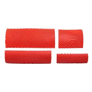 Ye pf 4 STUKS Houten korrelgereedschap set rubberen houtmorrels patroon muurverf schilderij gereedschap compatibel met muurschildering decoratie DIY