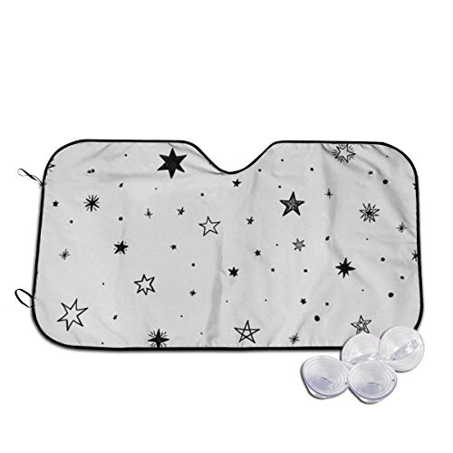 星 かわいい 車用サンシェード 車窓日よけ カーシェード UVカット 遮光 断熱 日焼け防止 防紫外線 静電気 取付け簡単 吸盤2個付