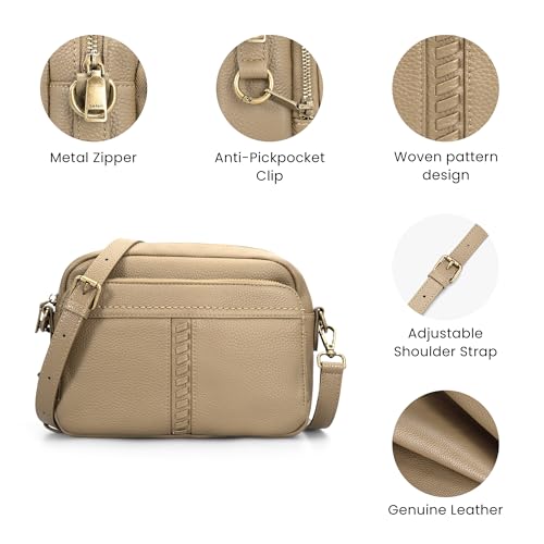 Image of befen Genuine Leather Crossbody Bag for Women Anti Theft Purse and Hangbags with Built in RFID Wallet