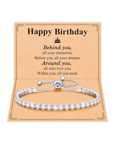 Cubic Zirconia Tennis Bracelet for Women Christmas Anniversary Valentines Birthday Gifts for Daughter Wife Girlfriend Her