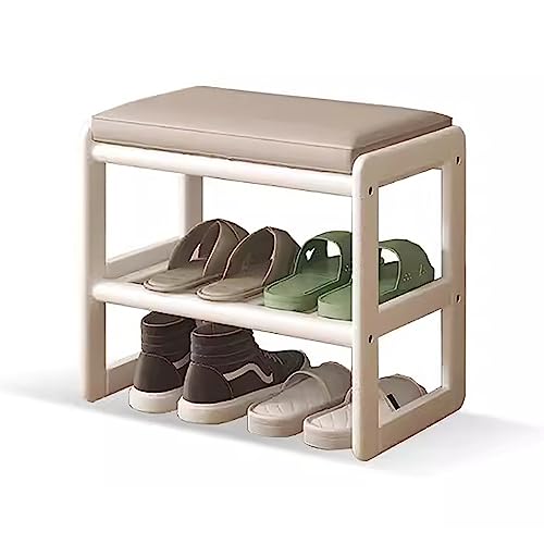 Mueble zapatero de 3 niveles compacto para recibidor de madera 2