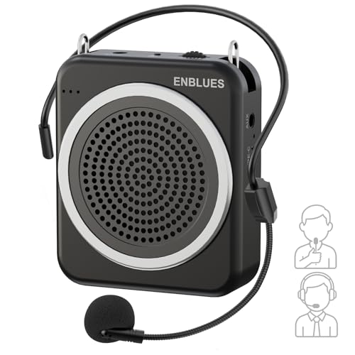 ENBLUES Voice Amplifier for Teachers with Wired Handheld Microphone and Headset Microphone, 2800mAh...