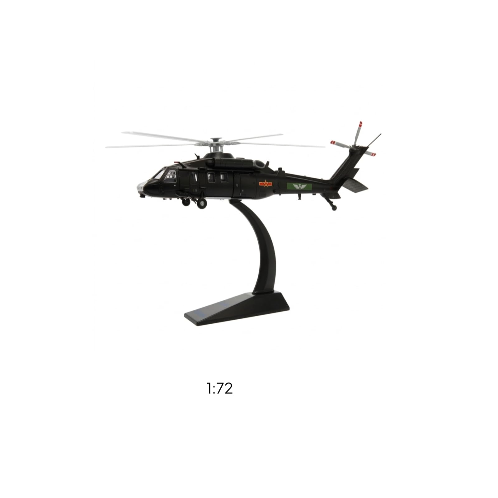 Milageto Modellino di Elicottero Militare Elicottero con Piedistallo da Collezione Modello in Metallo per Ufficio, 1 72, Versione Culturale E Creativa Z-20