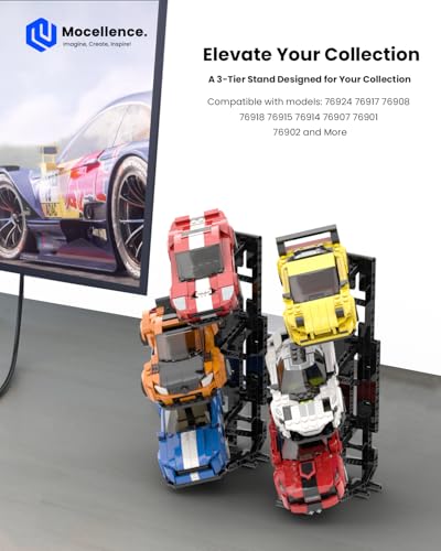 Image of Display Stand for Lego Speed Champion Cars (1 Pack), Upgraded 3-Layer Stand for Lego Car 76917 76908 76918 76915 76914 76907 76901 76902 and More, Display Building Kit for Kids, Boys and Girls