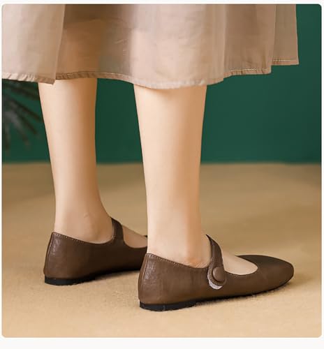 Women's Elegant Ballet Flats with Square Toe and Buckle Strap, Casual Mary Jane Work Shoes for Comfortable Slip-On Comfort3