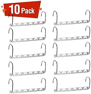Pretigo Hangers Space Saving 10 Pack Space Saving Clothes Hangers Stainless Steel Magic