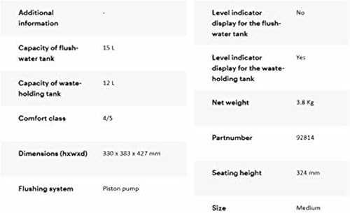 Miniatura 4 de Thetford 92814 Porta Potti 345, blanco, 13 x 16.8 x 15
