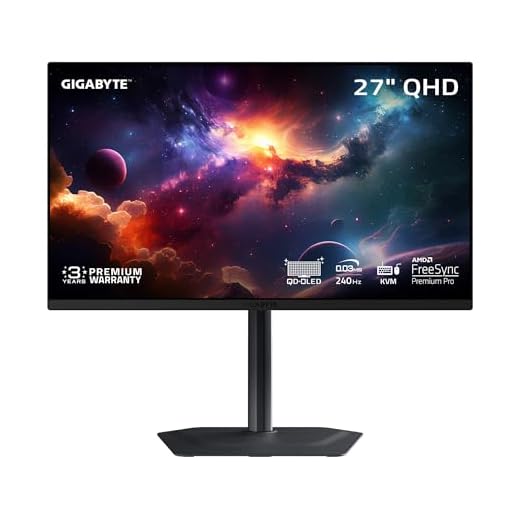 GIGABYTE - MO27Q2-27" QD-OLED Gaming Monitor - QHD 2560x1440-240Hz - 0.03ms GTG - AMD FreeSync Premium Pro - Type C KVM - HDMI, DP - Height Adjustable - Black