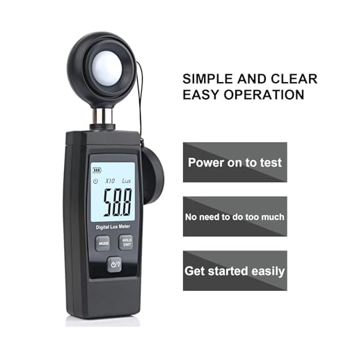 Fotómetro digital de 200000 lux con sensor de iluminancia y función MÁX/MÍN 4