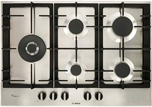 Bosch 6 Series PCS7A5B90 Built-in Gas Hob, Stainless Steel, 1000 W, Round
