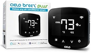 Cielo Breez Plus Smart Air Conditioner Controller | Smart Thermostat for Mini Split, Window & Portable ACS | Alexa, Google, Siri, SmartThings | iOS & Android Apps | Inbuilt Temp & Humidity Sensors