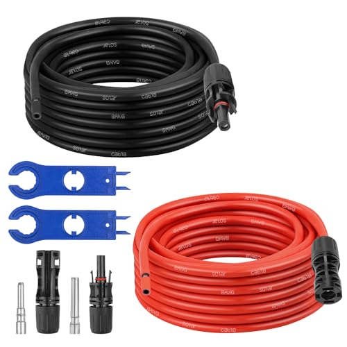 Câble d'extension solaire 8 AWG XRDS -RF noir et rouge de 6 m pour installations photovoltaïques