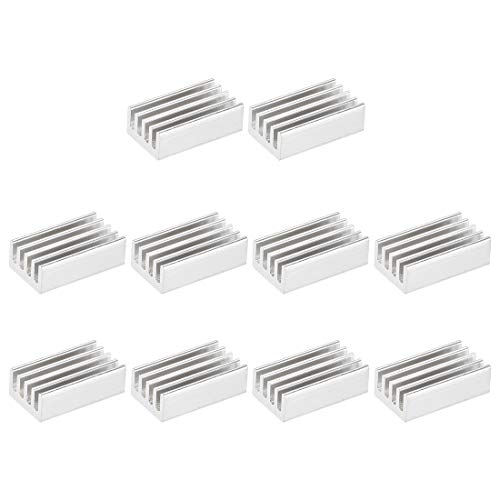 sourcing map Electronics Cooler Heatsink for MOS GPU IC Chip Silver 15 x 9 x 5 mm 10pcs