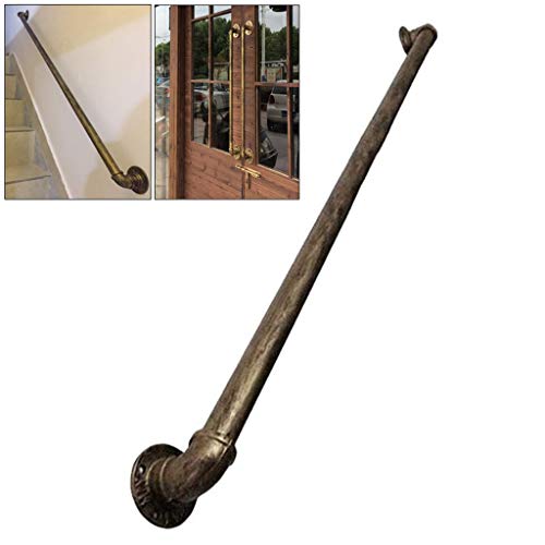 Rampe d'escalier industriel en fer forgé bronze, poignée de porte rétro haut de gamme