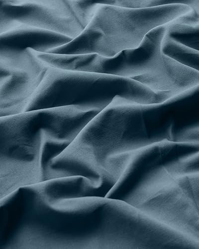 Image of THE LINEN COMPANY Duck Canvas Cotton Curtains 6 Feet Long, Solid Door Curtains, 6ft Set of 2, Sapphire Blue