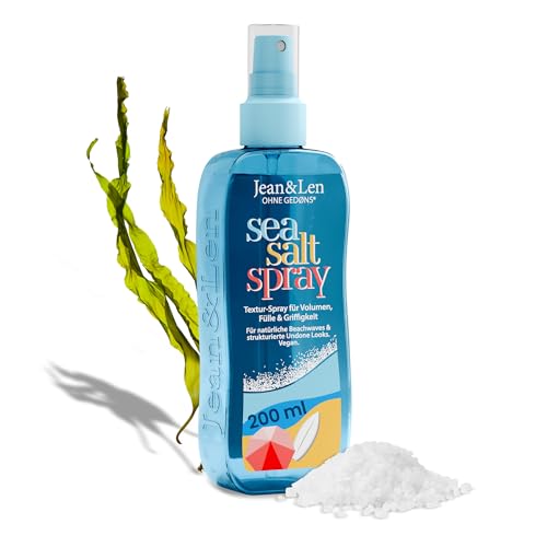 Jean & Len Sea Salt Spray für Volumen Fülle & Griffigkeit mit Meersalz & Algen-Extrakt für Beachwaves & Undone Looks ohne Silikone & Parabene vegan 200 ml