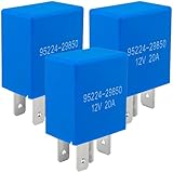 ​95224-29850 Automotive Relay 12V 20A 4-Pin Compatible with Kia Rio, Sorento, Hyundai Accent, Elantra - Fix AC Blower Fan Failure - 3 Pack