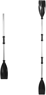 Aluminum Alloy Boat Paddle, 2Pcs Rafting Paddle Detachable Kayak Paddle for Inflatable Boat Canoe Rafting Rowing Sailing