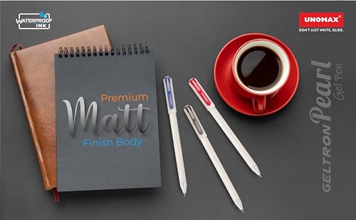 Image of UNOMAX Geltron Pearl 20 (10 Black & 10 Red) | Professional Ergonomic Design for Daily Use, Exam-Friendly | Fast-Flowing Ink, Writing Precision, Budget-Friendly,