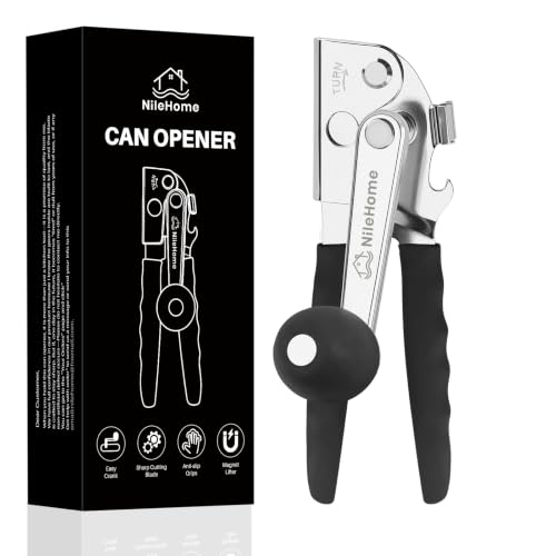 NileHome Commercial Hand Crank Can Opener with Extra-Long Handles, Black by NileHome - Used condition - US$12.94