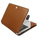 MOSISO Case Compatible with 2019 2018 MacBook Air 13 A1932 Retina/2019 2018 2017 2016 Mac Pro 13 A2159/A1989/A1706/A1708, Premium PU Leather Folio Protective Stand Cover Sleeve, Orange Brown
