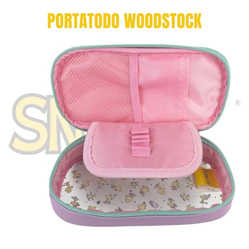 Snoopy Pencil Case, Pencil Holder, Makeup Bag, Stationery, Office, School Supplies, Organizer, Pink, Official Product (CyP Brands) - Image 2
