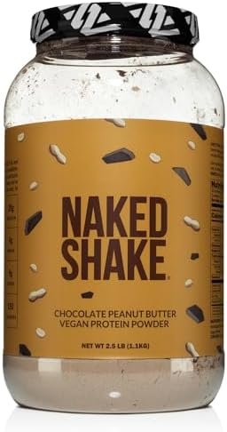 NAKED Shake – Chocolate Peanut Butter Protein Powder – Vegan Protein Powder from US & Canadian Farms with MCT Oil, Gluten-Free, Soy-Free, No GMOs or Artificial Sweeteners – 30 Servings