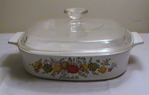 Corning Spice of Life Casserole Skillet 8 x 8 x 1 3-4 w- Lid A-8-B & Handle