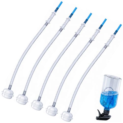 Flexible 360 Spray Bottle Adapter with Weighted Tube Universal Fit Sprayer Nozzle Replacement for Upside Down Spraying Flexible Dip Tube Attachments for Car Detailing & Cleaning (5 Pack)