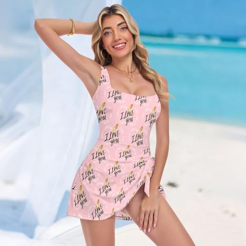 Robe de bain une pièce femme rose push up amincissante pour silhouette d'été parfaite