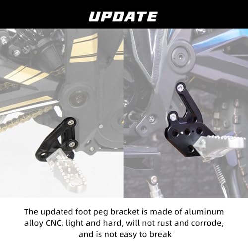 Image of CHANGCHENG CNC Aluminum Foot Pedal Brackets for Talaria Sting MX3 MX4 | Six Positions Adjustable Rest Bracket Brace Support for Talaria Sting MX3 MX4 Electric Dirt Bike Black