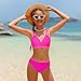 Girls Swimsuit 2 Piece Bikini Set Double Strap High Waisted Bikini Set Fashion Girls' Swimwear with Chest Pad Hot Pink 9-10 Years