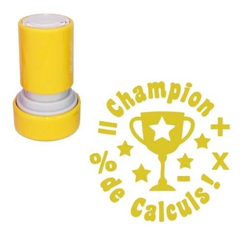 Champion de Calculs Tampon Encreur Enseignant - Or 22mm, Re-éncrable ^