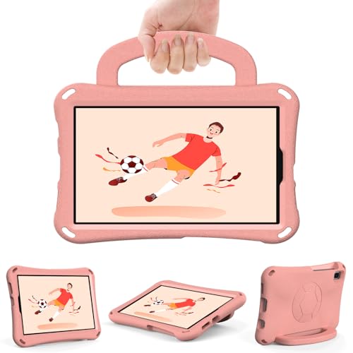 Étui enfant Samsung Tab A9 8.7 contre les chutes et casses d'écran avec support rose