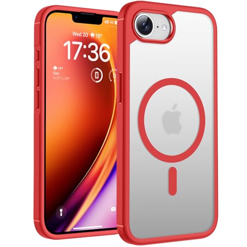 TOCOL Funda para iPhone 16e (6,1"), Compatible con MagSafe, Rojo