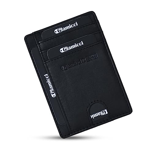 Glamicci Slim Wallet for Men | RFID Protected Minimalist Card Wallet | Credit Card Holder | Slim Mens Wallets & Thin Wallet (Black)