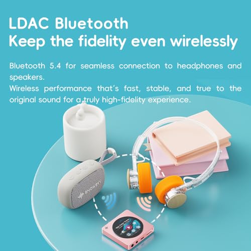 FiiO DISCポータブルHiFi音楽プレーヤー、3.5mm＆4.4mm出力付きデュアルDACデジタルオーディオプレーヤー、Bluetooth 5.4 LDAC、タッチスクリーン（ブルー）