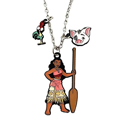 NBCNWQQ Moana Necklace Metal Cartoon Princess Necklace Gifts for woman girl (7)