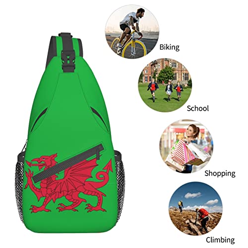 Mochila bandolera unisex con bandera galesa miniatura 7