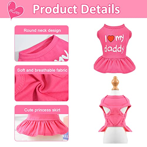 Father Day Dog Dress Dog Clothes For Small Dogs Girl Cute I Love My Dad Dog Dresses Pink Pet Clothes Summer Puppy Outfits Apparel #TOP4