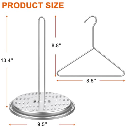 DELSbbq Turkey Fryer Stand Kit Wire Handle Lifter Hook, Perforated Turkey Fryer Hook and Stand Set Turkey Chicken Fryer Accessory Kit with for Poultry Deep Frying Pot - Thumbnail 3