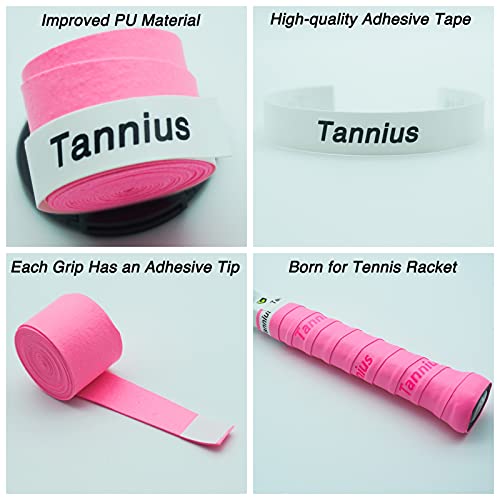 image for Tannius Tennis Racket Grip Tape, 9 Pack Dry Feel Tennis Grips, Absorbe