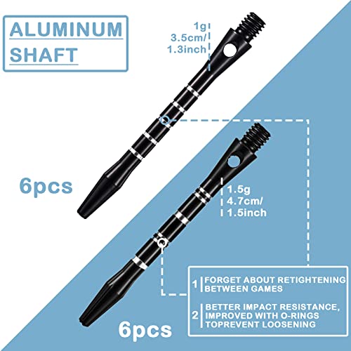 image for Skylety 30 Pcs Dart Shafts for Steel Tip Medium 2BA Thread Aluminium A